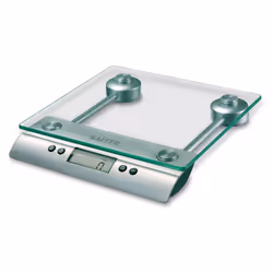 Salter 3003 SSSVDR08, Balance de ménage électronique, 5 kg, Acier satin, Transparent, Verre trempé, Verre, Comptoir