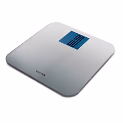 Salter 9075 SVGL3R, Pèse-personne électronique, 250 kg, 100 g, Argent, kg/lb, Carré