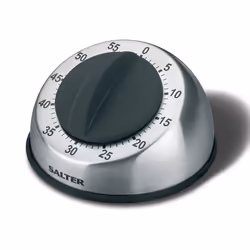 Salter 338 SSBKXR15, Minuteur mécanique de cuisine, Noir, Acier inoxydable, 60 min, Acier inoxydable, 96 mm, 96 mm