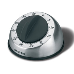 Salter 338 SSBKXR15 Minuteur de ménage Minuteur mécanique de cuisine Noir, Acier inoxydable
