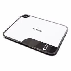 Salter 1079 WHDR, Balance de ménage électronique, 15 kg, 1 g, Noir, Blanc, Verre, Comptoir