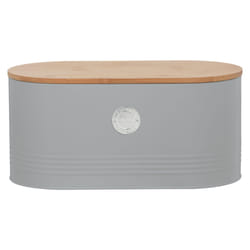 Typhoon Living Bread Bin Boîte à pain Ovale Gris Bambou, Acier