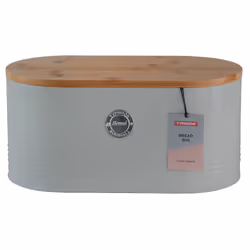 Typhoon Living Bread Bin Boîte à pain Ovale Gris Bambou, Acier
