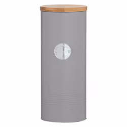 Typhoon Living Pasta Jar, Récipient pour pâtes, Bambou, Acier, Gris, Couvercle amovible, Rond, 110 mm