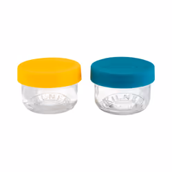 Kilner 65025024, Régler, Rond, 0,125 L, Bleu, Transparent, Jaune, Verre, 90 mm