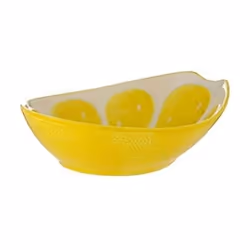 Bol ovale 22 cm - TYPHOON - Citron - Céramique émaillée - Design contemporain