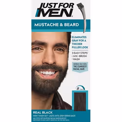 Just For Men Mustache & Beard, Barbe, Moustache, Noir, 14 g, Gel, 1 pièce(s), Boîte