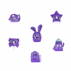 Hasbro Hanazuki - Pack 5 Trésors + 1 Mini Hemka Violet, 6 an(s), Violet, Multicolore, Plastique