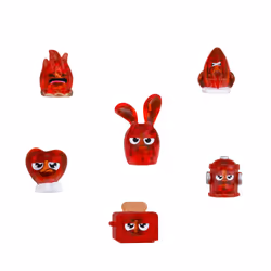 Hasbro Hanazuki - Pack 5 Trésors + 1 Mini Hemka Rouge, 6 an(s), Rouge, Multicolore, Plastique