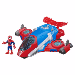 Hasbro Marvel Spider-Man Playskool Super Hero Adventures – Jet Qg Spider-Man Et Figurine 12