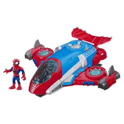 Hasbro Marvel Spider-Man Playskool Super Hero Adventures – Jet Qg Spider-Man Et Figurine 12,5 cm
