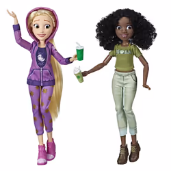 Hasbro Disney Princesses - Poupees Tendances Comfy Squad Raiponce Et Tiana - 30 Cm, 3 an(s), Fille, 260 g