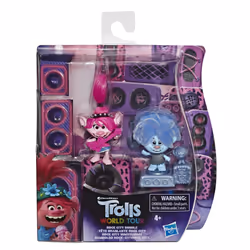 Hasbro Les Trolls 2 Tournée Mondiale De Dreamworks - Rock City - Figurines De L'Enfant Hard Rock Avec Tête Dodelinante Et Poppy Hard Rock