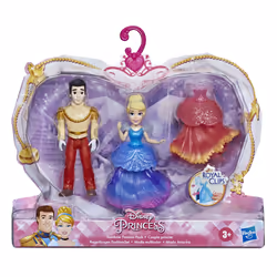 Hasbro Disney Princesses - Mini Poupees Royal Clips Cendrillon Et Son Prince - 8 Cm