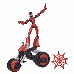 Marvel Spider-Man Marvel Bend and Flex, Flex Rider Spider-Man et moto 2 en 1, 4 an(s), Spider-Man, Multicolore, Plastique
