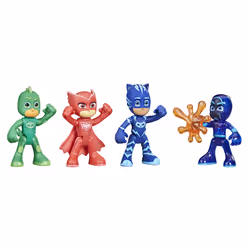 PJ Masks Pack de 4 figurines Mission de nuit, 3 an(s), Multicolore