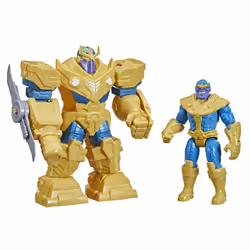 Marvel Avengers Avengers Mech Strike - Thanos Armure d'infinité de 17,5 cm avec lame, 4 an(s), Bleu, Jaune
