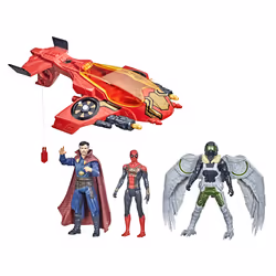 Marvel Spiderman Film Vehicule Jet + 3 Figurines 15cm, 4 an(s), Spider-Man, Multicolore, Plastique