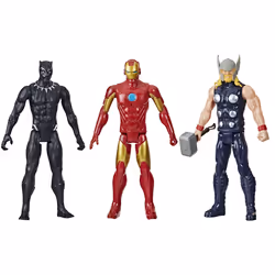 Marvel Avengers Titan Hero Series Pack de 3 Black Panther Thor Iron Man, 4 an(s), Marvel Avengers, Couleurs assorties, Plasti ...