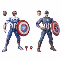 Marvel Legends Captain America: Steve Rogers & Sam Wilson, Figurine à collectionner, Film et série TV