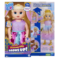 Hasbro Baby Alive Poupée Princesse Ellie grandit ! cheveux blonds