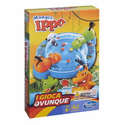 Hasbro Gaming Hungry Hungry Hippos Grab and Go, Jeu de société, Motricité fine (dextérité), 4 an(s), Travel edition, N