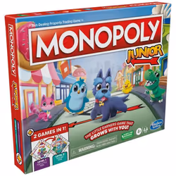 Monopoly Junior 2-in-1, Jeu de société, Simulation économique, 4 an(s), Jeu familial
