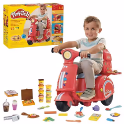 Play-Doh Pizza Delivery Scooter Playset, 3 an(s), 2 roue(s), Multicolore