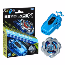 Beyblade X pack Cobalt Dragoon 2-60C avec lanceur à corde deluxe toupie à rotation gauche dès 8 ans