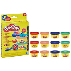 Play-Doh Pack de 12 Limagination en fête autocollants et pots de pâte à modeler de 28 g petits cadeaux loisirs créatifs pour enf