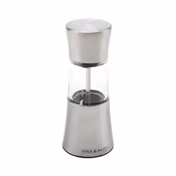 Cole & Mason Stadhampton, Moulin à poivre, Métallique, Transparent, Vitrocéramique, Poivre, 66 mm, 66 mm