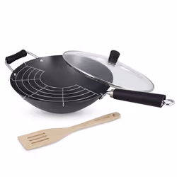 Ken Hom Excellence, Rond, Wok/Poêle à frire, Noir, 1,5 mm, Verre, Phénol