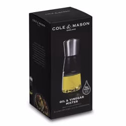 Cole & Mason H103699 distributeur huile / vinaigre Bouteille Synthétique ABS, Acier inoxydable Noir, Acier inoxydable, Transparent