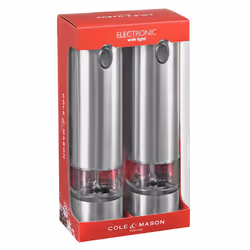 Cole &amp; Mason H3004480, Acier inoxydable, Acier inoxydable, Acier au carbone/ Céramique aiguisée diamant, Poivre, Sel, AAA