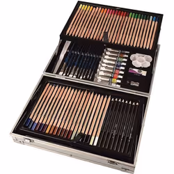 Coffret complet dartiste Simply - 122 pièces - Valisette en métal - Daler Rowney