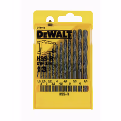 DeWALT DT5912-QZ, Perceuse, Ensemble de forets, Rotation vers la droite, Alliage d'acier, Métal, Acier sans alliage, Acier, A ...