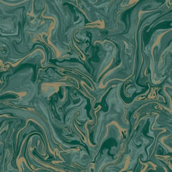 Papier peint - Fine Decor - FD43058 - Vert émeraude avec reflets dorés - 10 m x 53 cm - Effet marbre élégant