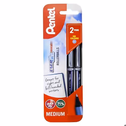 Pentel Energel BL27 Stylo roller à encre gel liquide - Pointe métal 07 mm - Encre bleue - Blister de 2