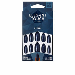 Polished Colour nails with glue stiletto #petrol