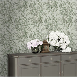 Laura Ashley - Papier peint intissé Picardie Sage 1005 x 52cm Vert doux
