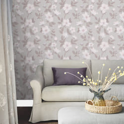 Laura Ashley - Papier peint intissé Fleurir Sugared Violet 1005 x 52cm Parme