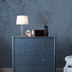 Papier peint intissé Laura Ashley Westbourne Midnight 1005 x 52cm Bleu