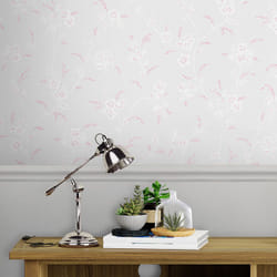 Laura Ashley - Papier peint intissé Eva Floral Sugared 1005 x 52cm Mauve, rose
