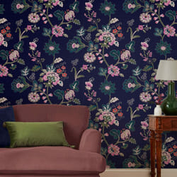 Papier peint intissé Joules Cottage floral Royal Midnight 1005 x 52cm Bleu