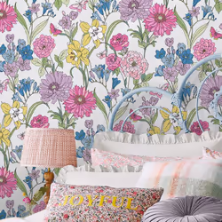 Décorez vos murs avec ce papier peint au motif de fleurs magnifiques de détails et très colorées. Caractéristiques du Papier  ...
