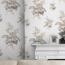 Papier peint intissé Laura Ashley Narberth Dove 1005 x 52cm Gris