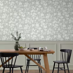 Décorez vos murs avec ce papier peint au motif de floraison peinte sur fond vert sauge. Caractéristiques du Papier Peint Laur ...