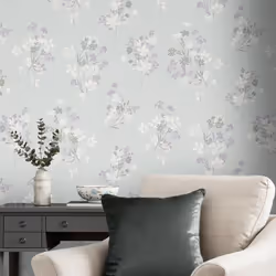 Décorez vos murs avec ce papier peint au motif de petits bouquets de fleurs délicates sur fond vert sauge. Caractéristiques d ...