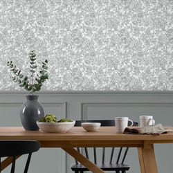 Laura Ashley - Papier peint intissé Louise Slate 1005 x 52cm Gris