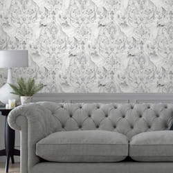 Laura Ashley - Papier peint intissé Tregaron Silver 1005 x 52cm Argent